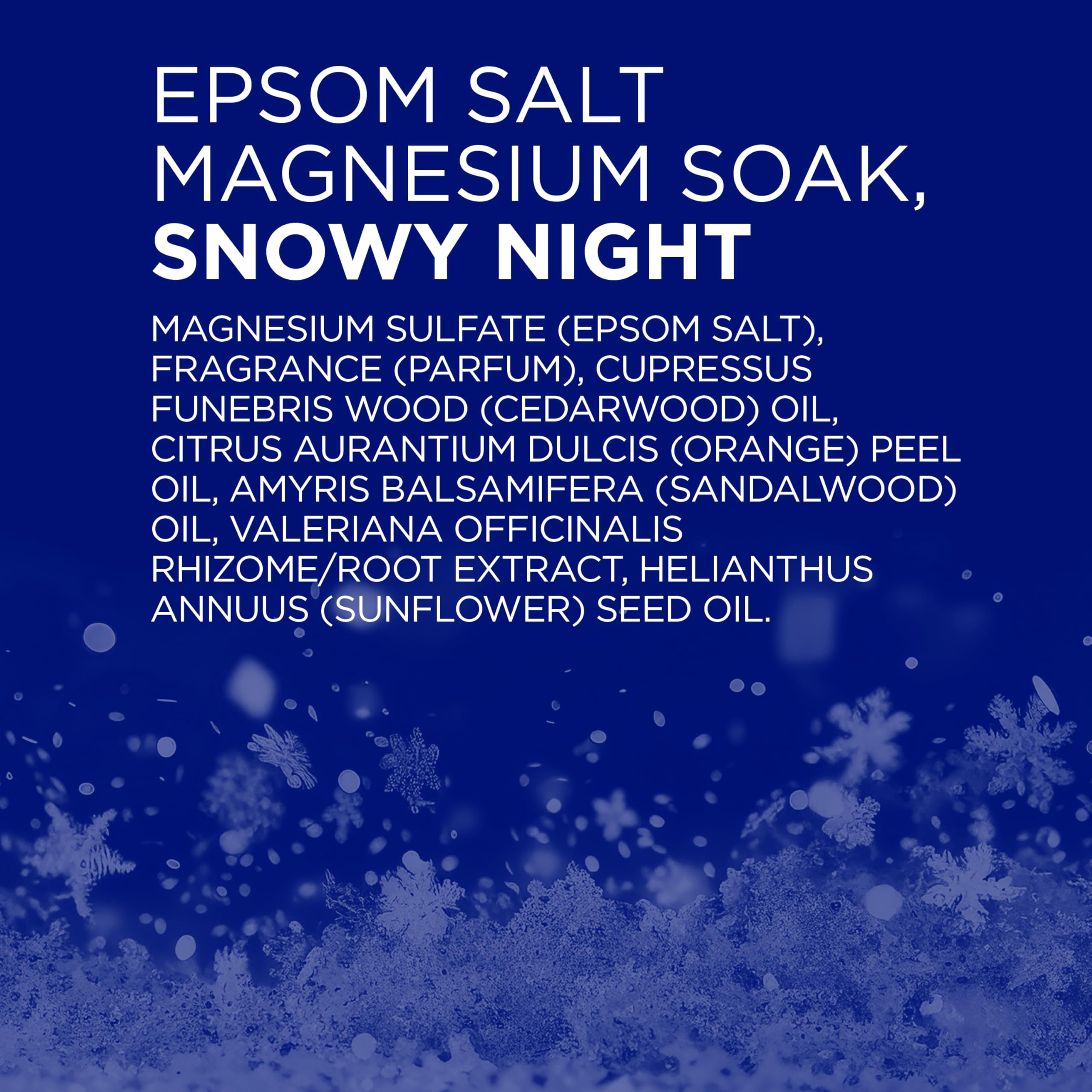 Dr Teal's Snowy Night essential oil blend image suggests peaceful evenings.