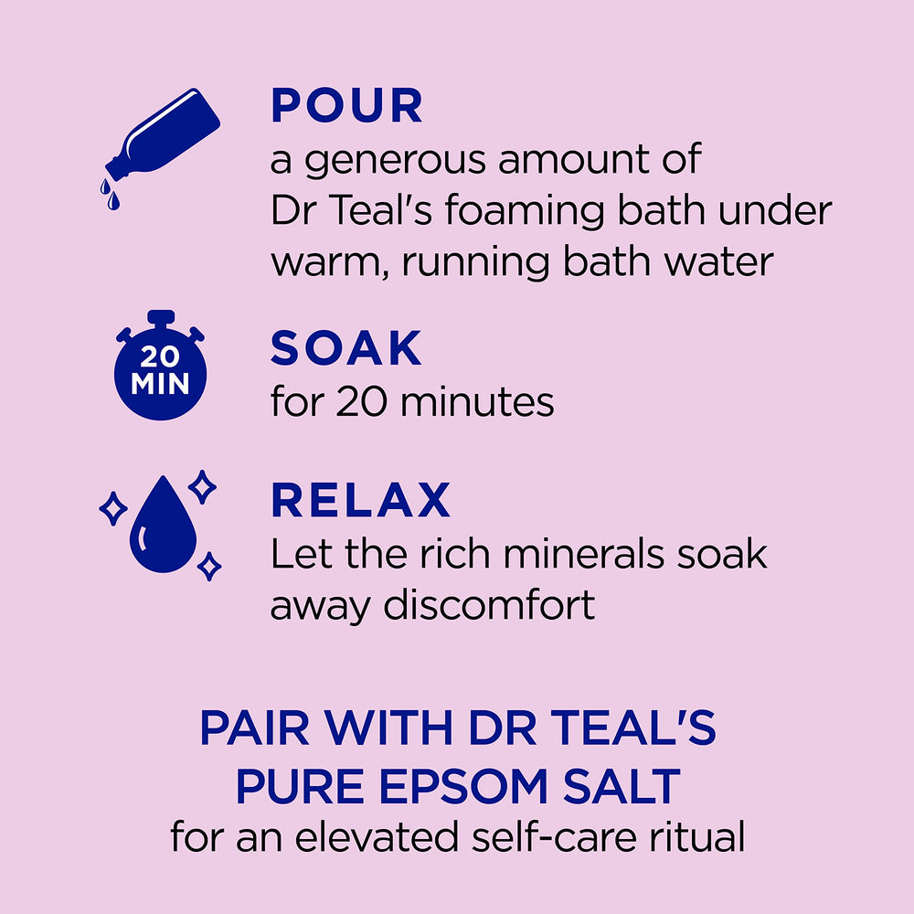 Dr Teal's sulfato de magnesio para una sensación de relajación en el baño