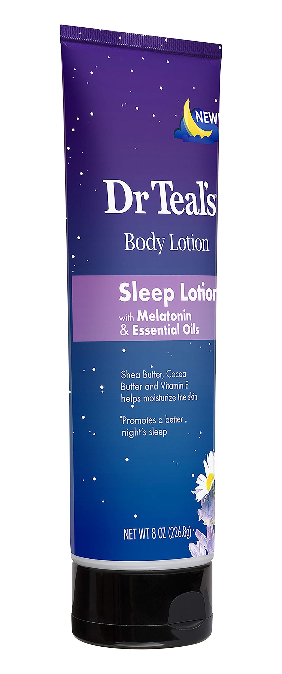 Dr Teal's textura cremosa cuida la piel antes de dormir.