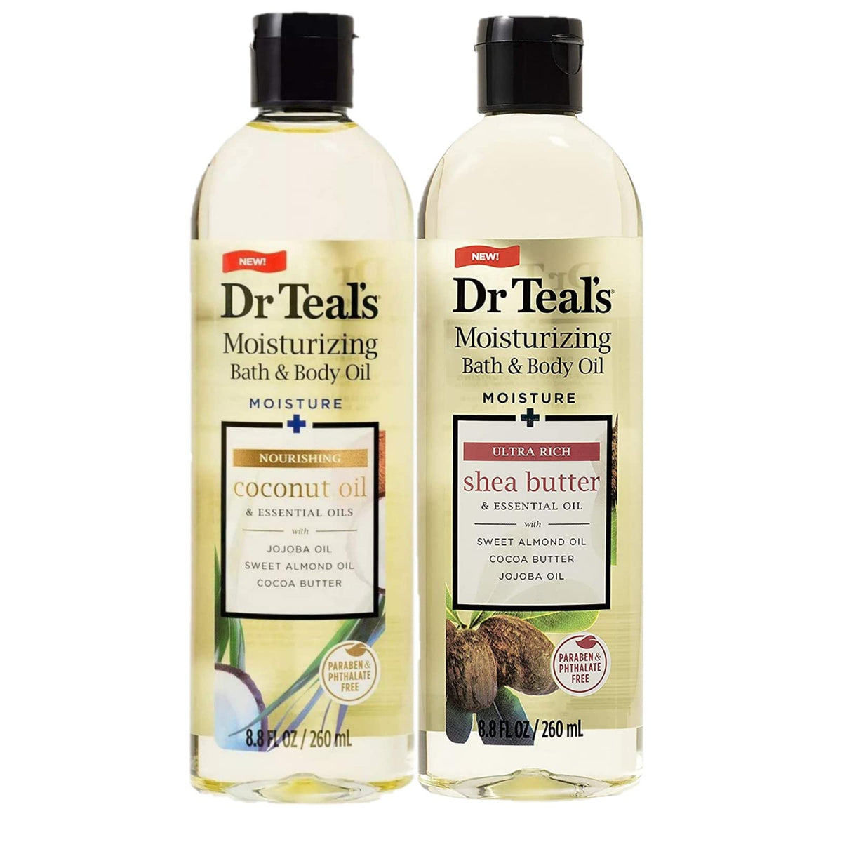 Dr Teal's Ultra Rich Shea Butter oil texture close-up for deep hydration.
