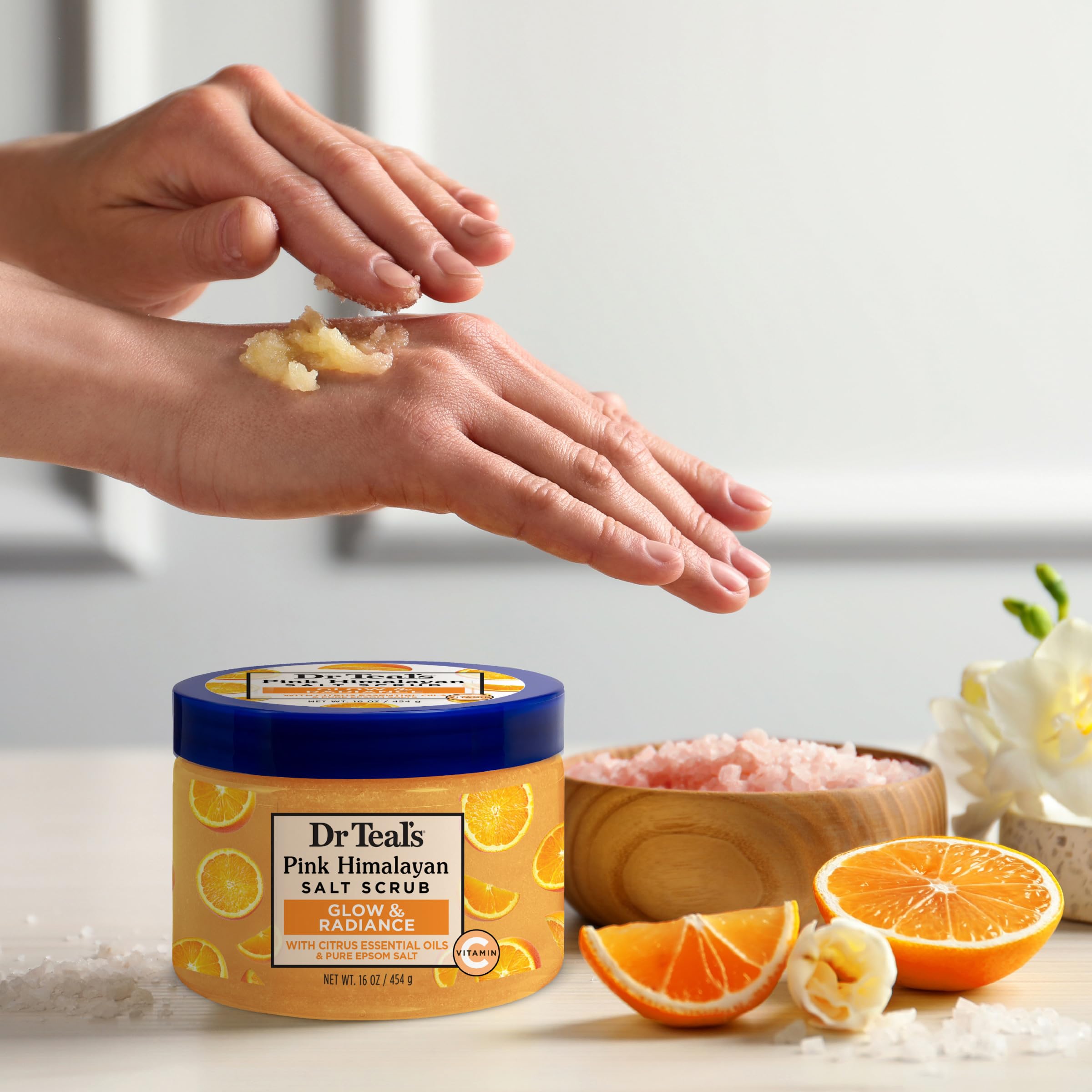 Dr Teal's vegan cruelty-free badge visible on packaging.