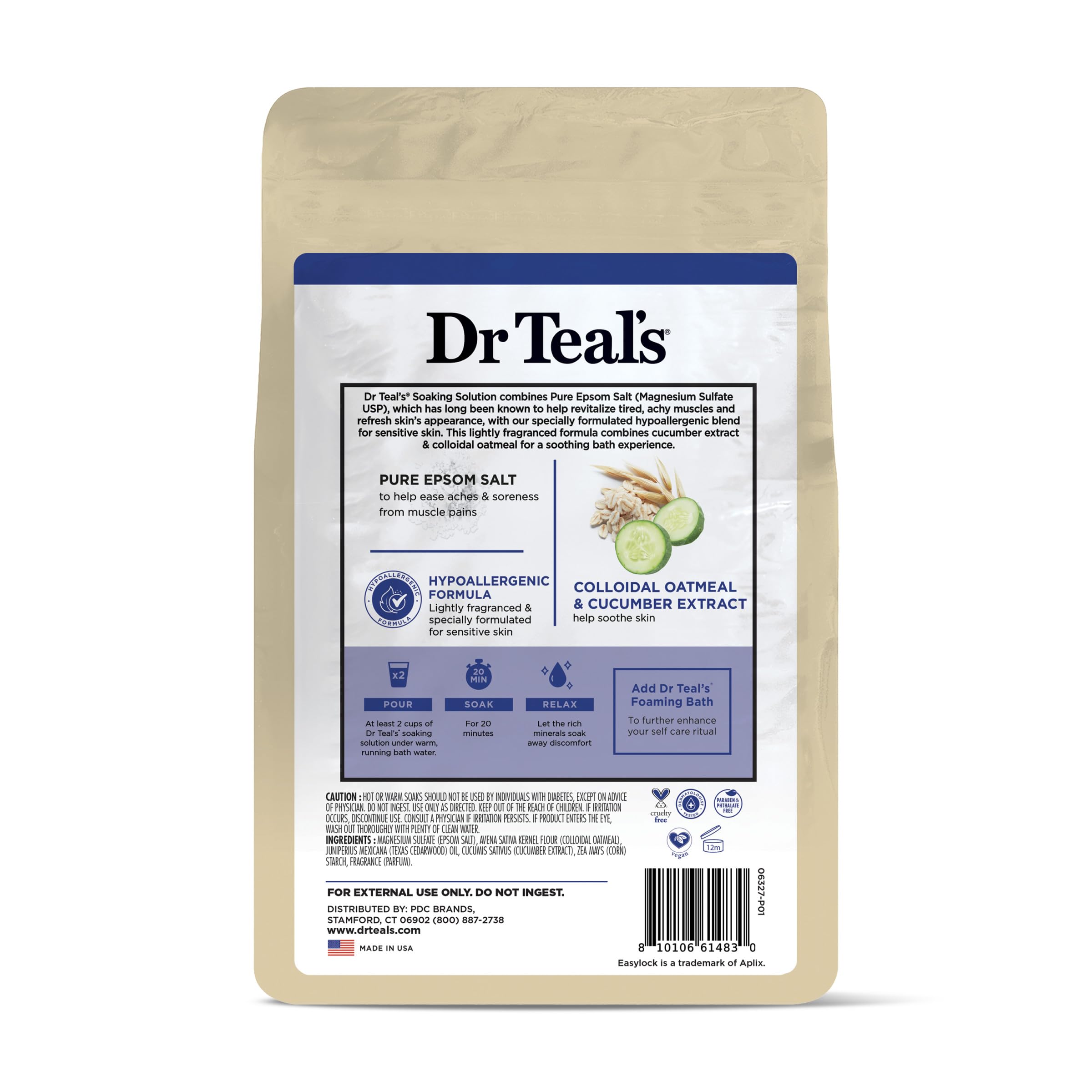 Dr Teal's vegan-friendly, cruelty-free icons emphasize ethical bath product.