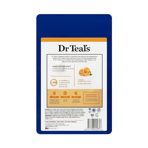 Dr Teal's vitamin C citrus oil bottle provides refreshing aroma for the bath.