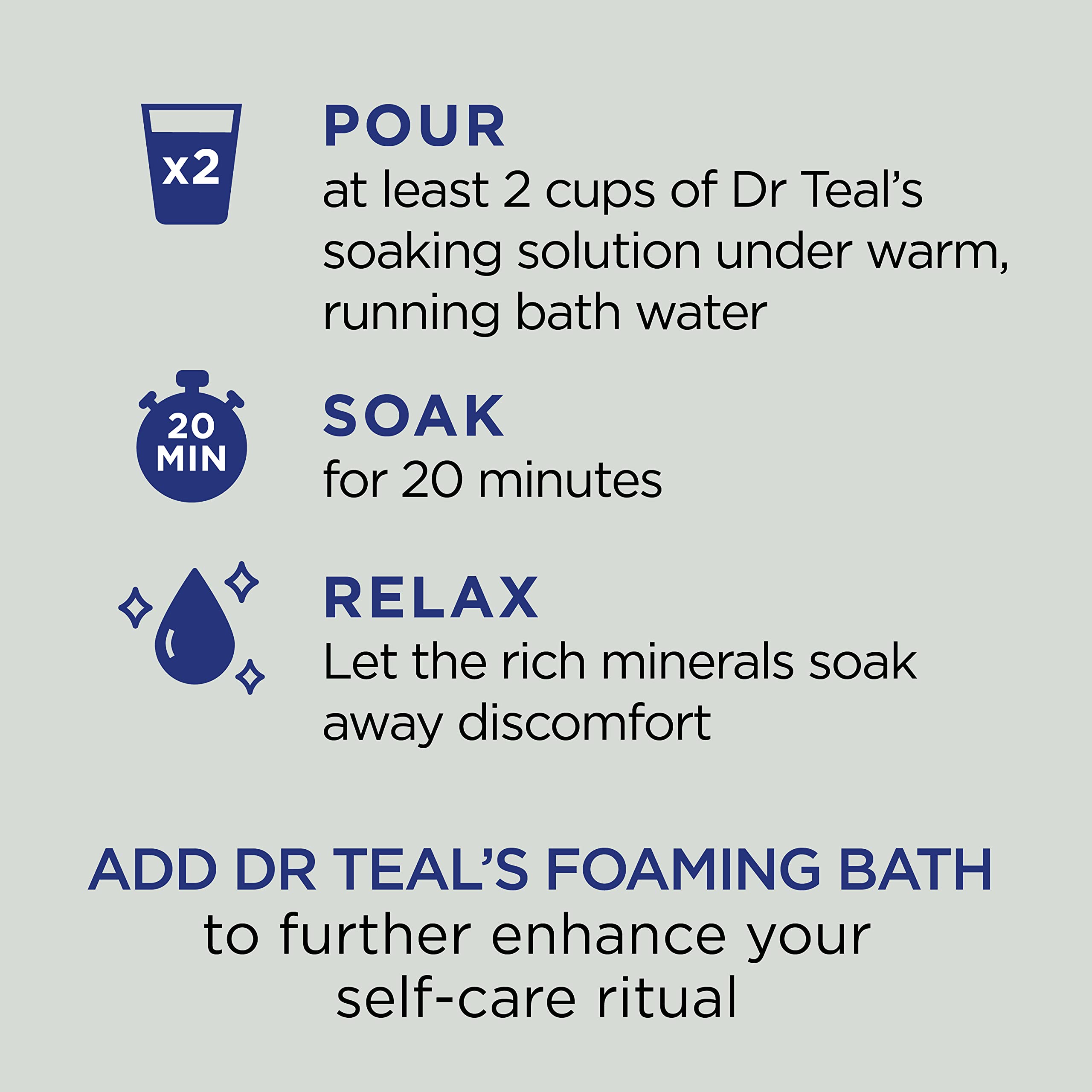 Dr Teal's white thyme and bergamot aroma fills a serene bath.