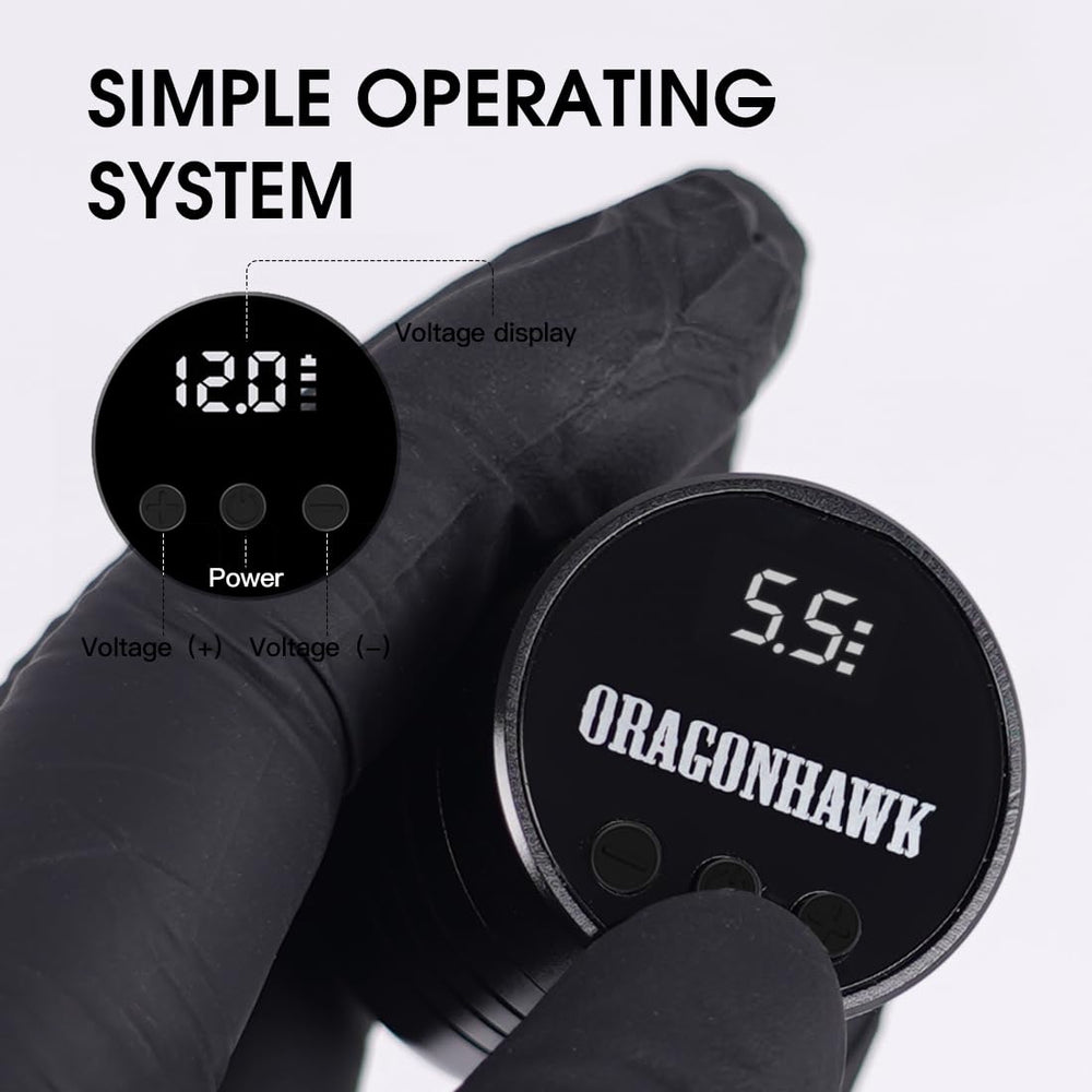 Dragonhawk Atom battery power supply compact and portable for tattoo sessions
