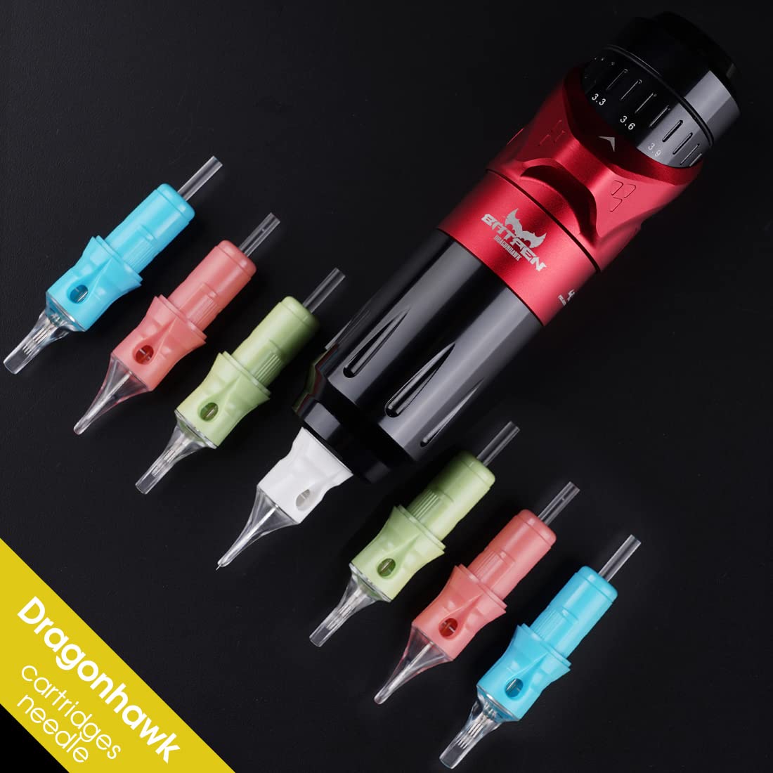Dragonhawk 9RM cartridge for soft transitions and even fill.