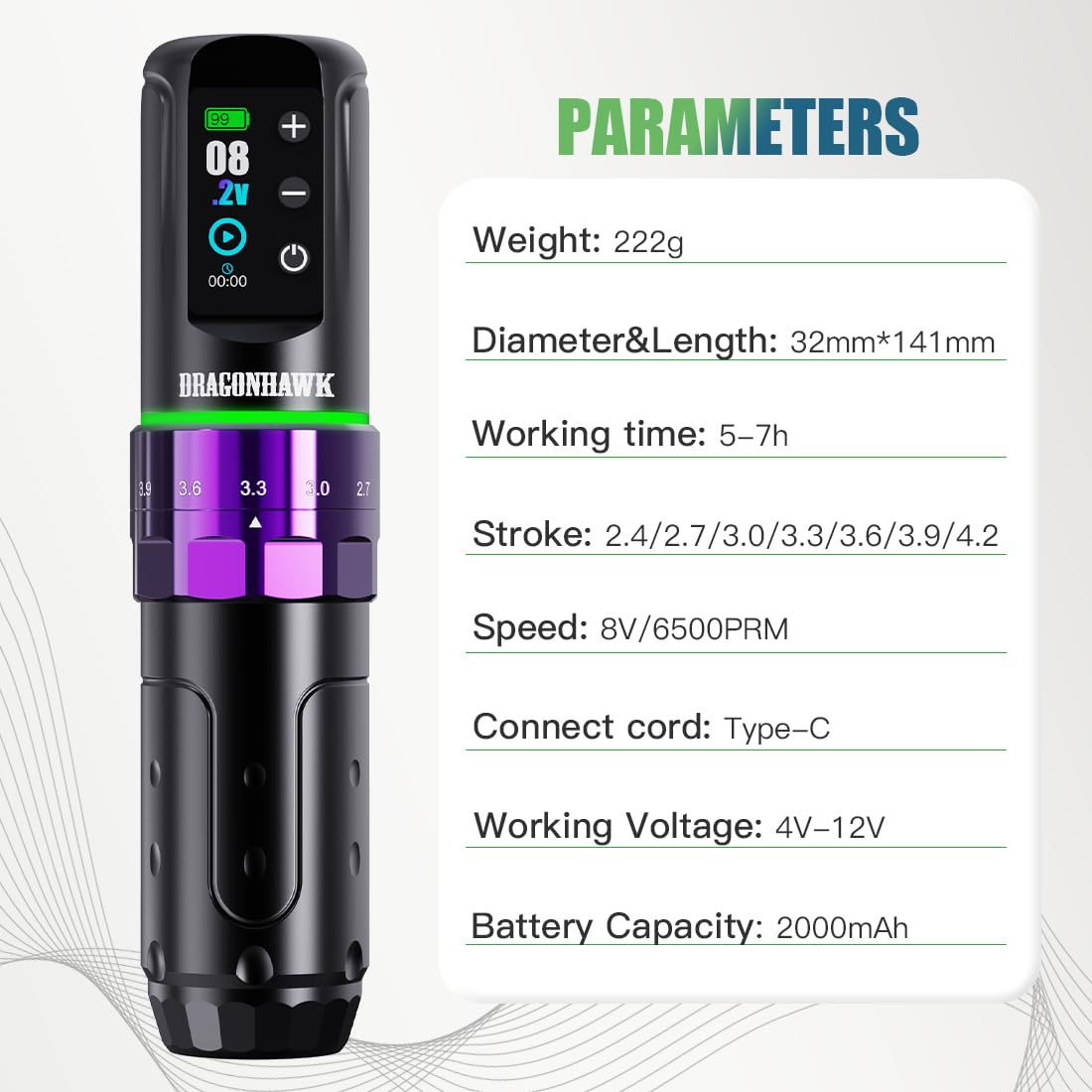 Dragonhawk L3 silent direct drive system ensures smooth operation with low noise.