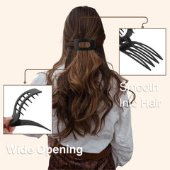 Drealoe clip rectangular mate espresso profundo para cabello oscuro