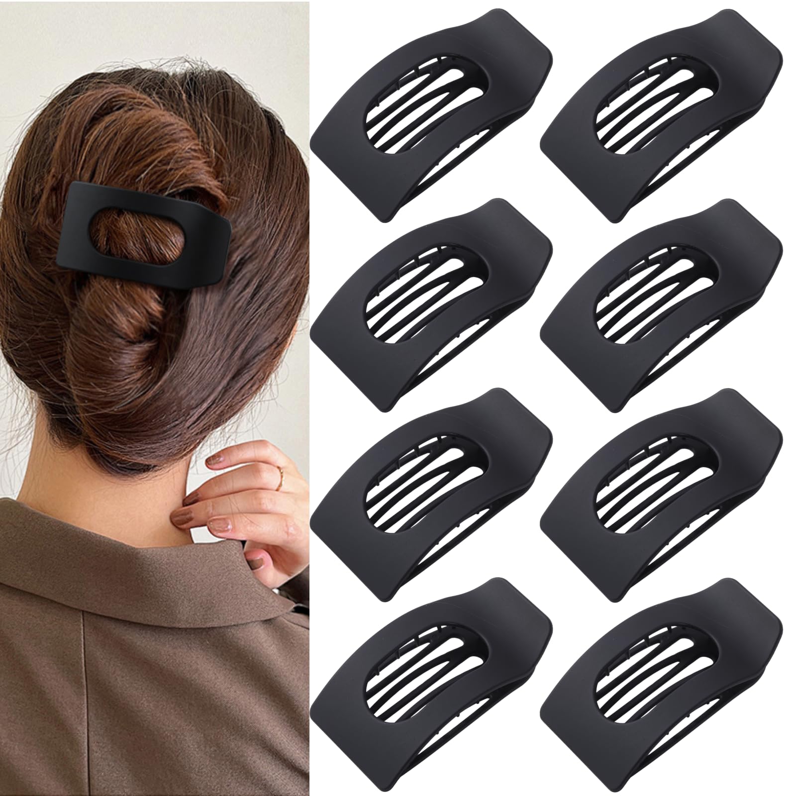 Pinza Drealoe rectangular negro plano para uso diario cómodo.
