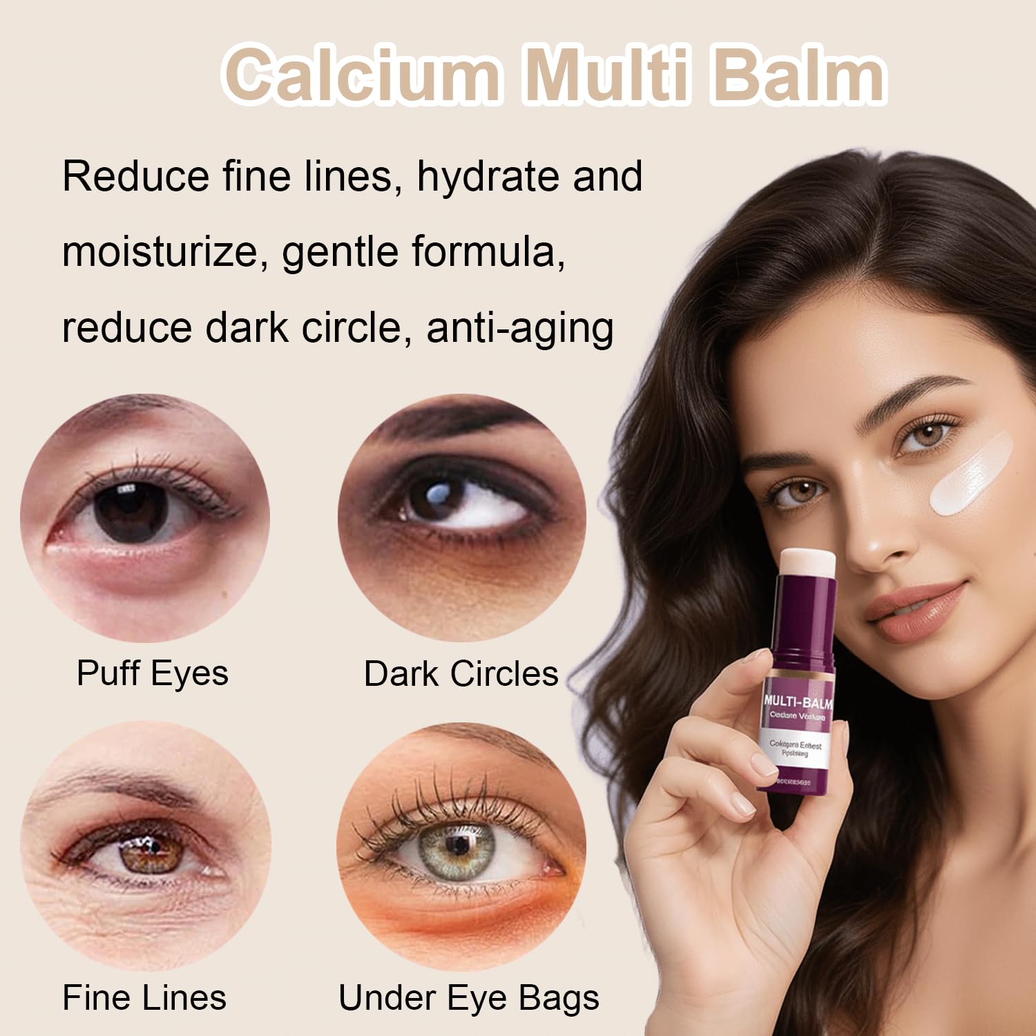 DreamCatching Calcium Multi Balm Stick texture close-up shows silky, quick absorption.