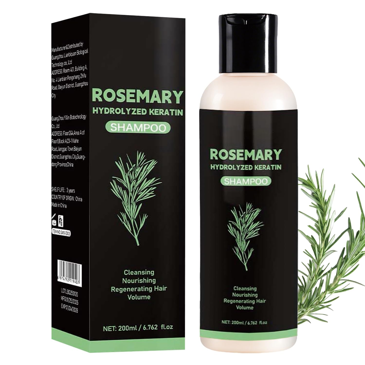 DreamCatching Rosemary Shampoo - botella, cabello más fuerte y brillante