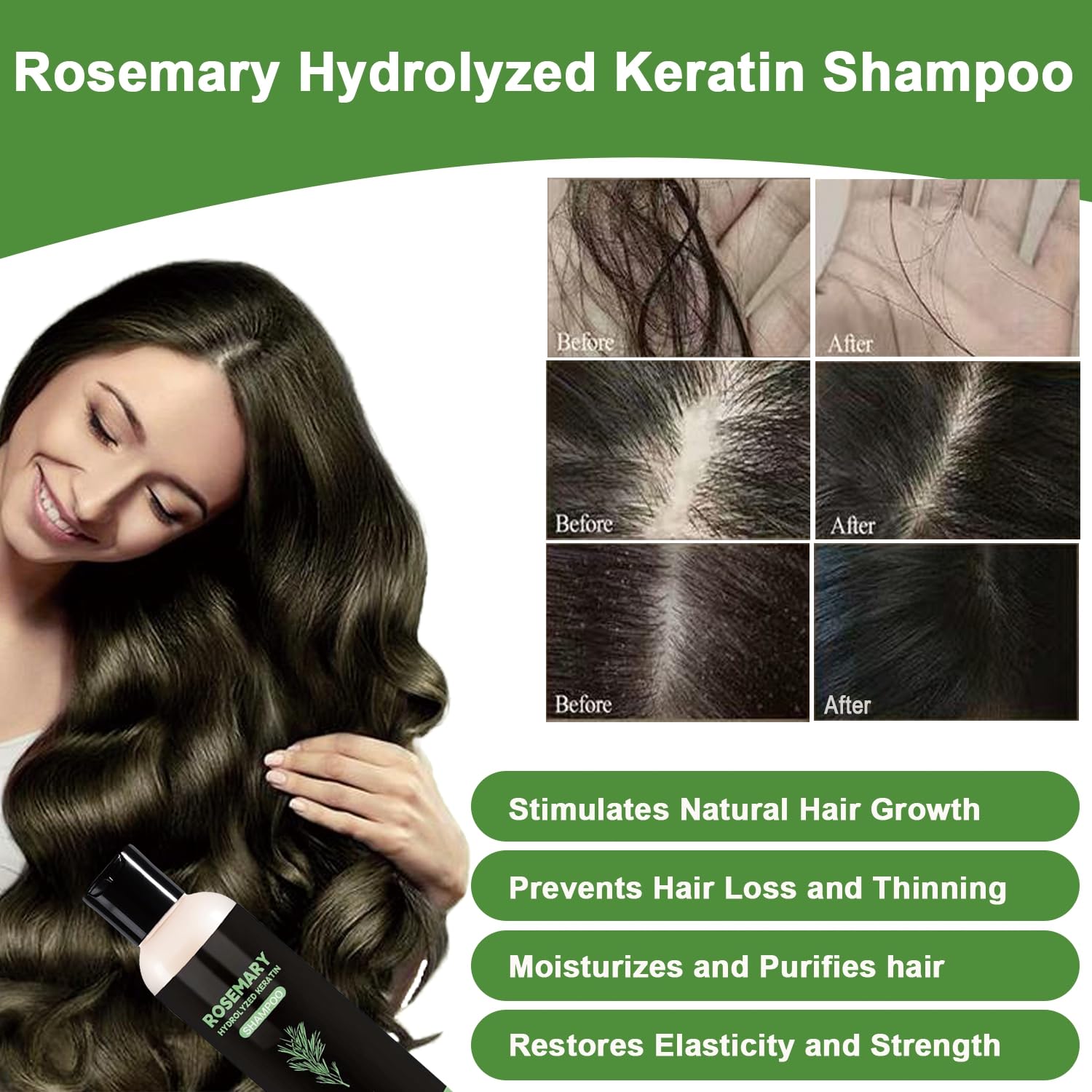 DreamCatching Rosemary Shampoo - etiqueta, ingredientes naturales para cuidado diario