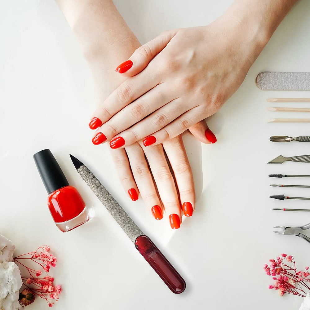 DreamCut dry-use nail file helps smooth edges without water.