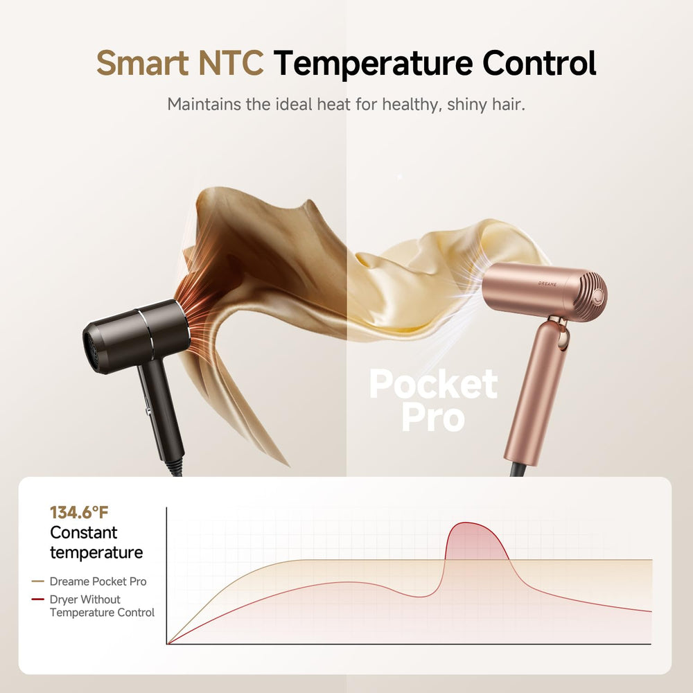 DREAME Pocket Pro magnetic nozzles for smoothing or volumizing looks