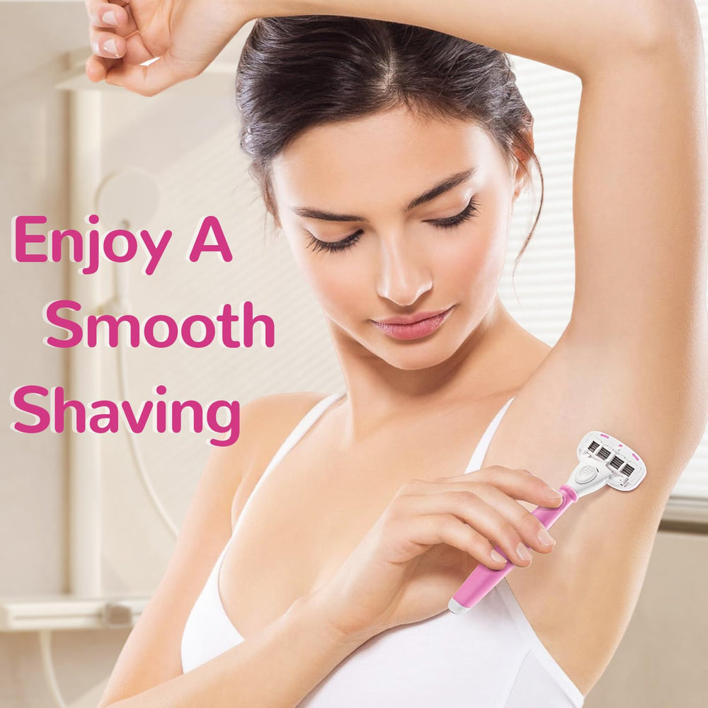 DreamGenius bathroom scene shows a ready-to-use razor kit for routines.