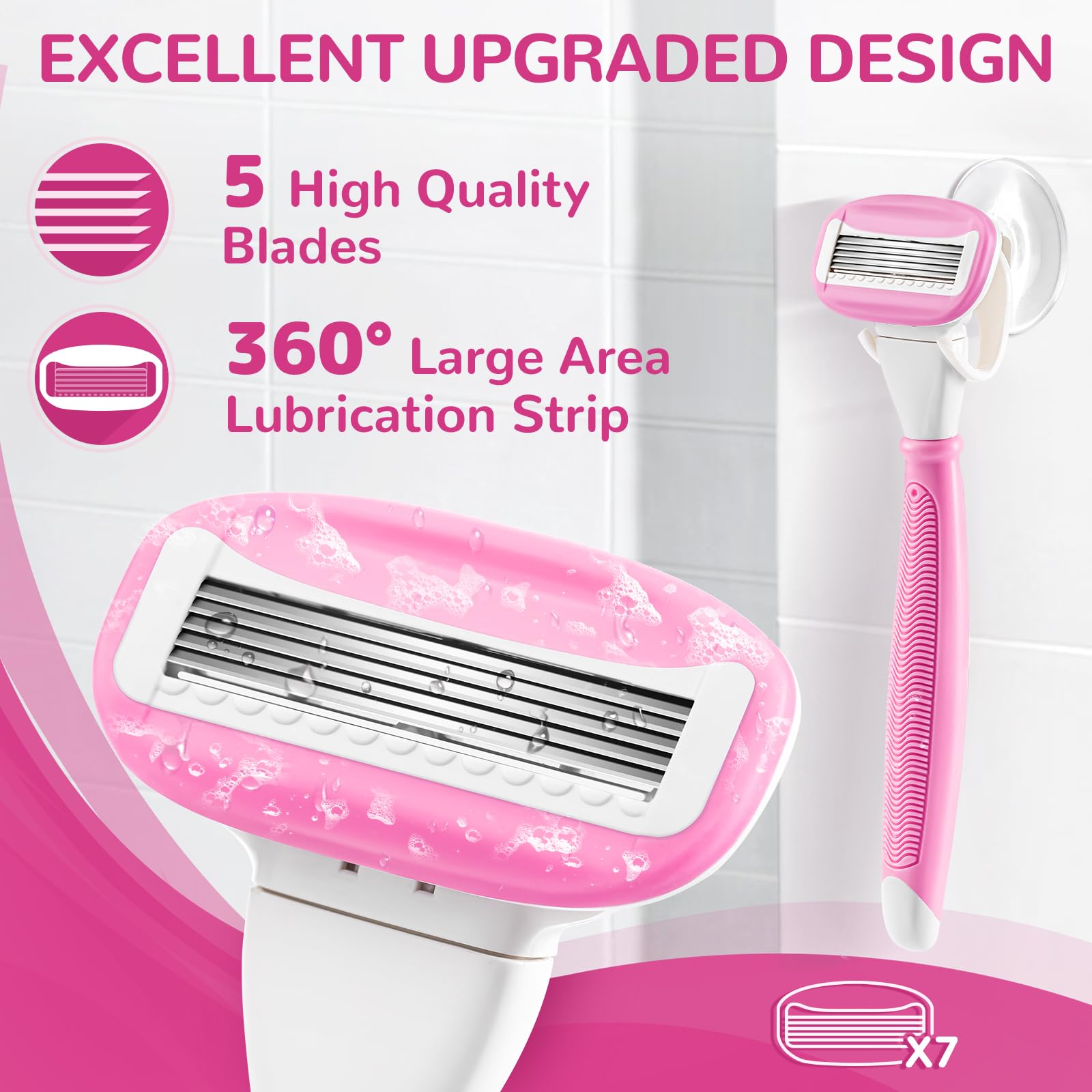 DreamGenius shower holder keeps the razor ready and organized on any bathroom surface.
