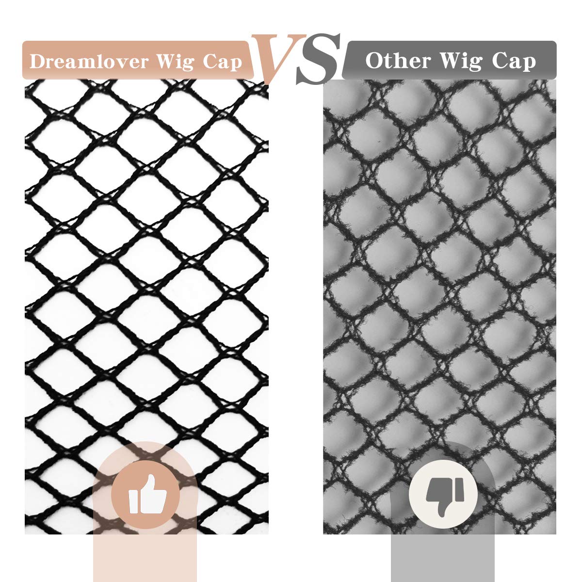 Dreamlover black mesh wig cap suitable for all hair lengths for easy styling.