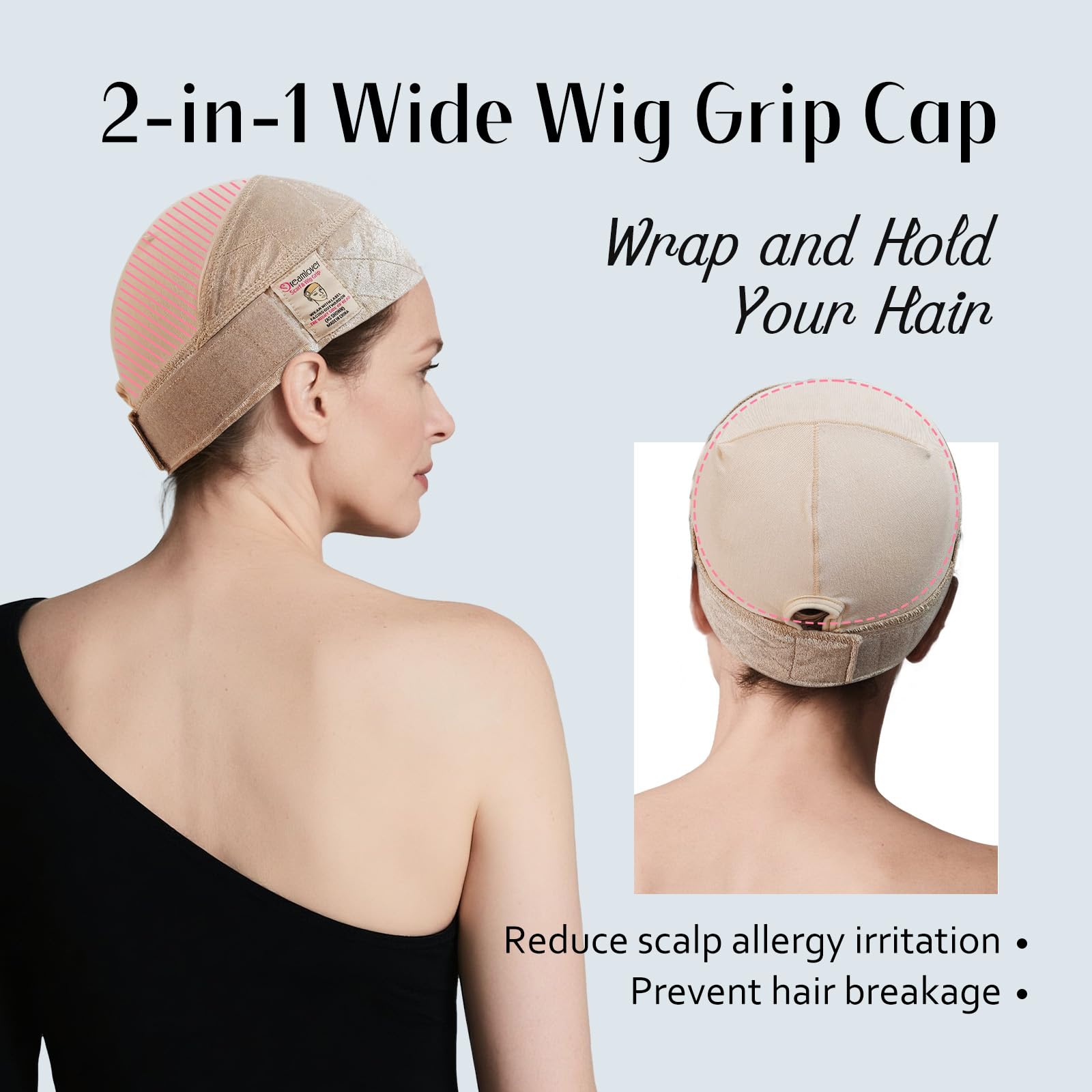 Dreamlover velvet band texture closeup highlights soft, breathable fabric for scalp comfort.