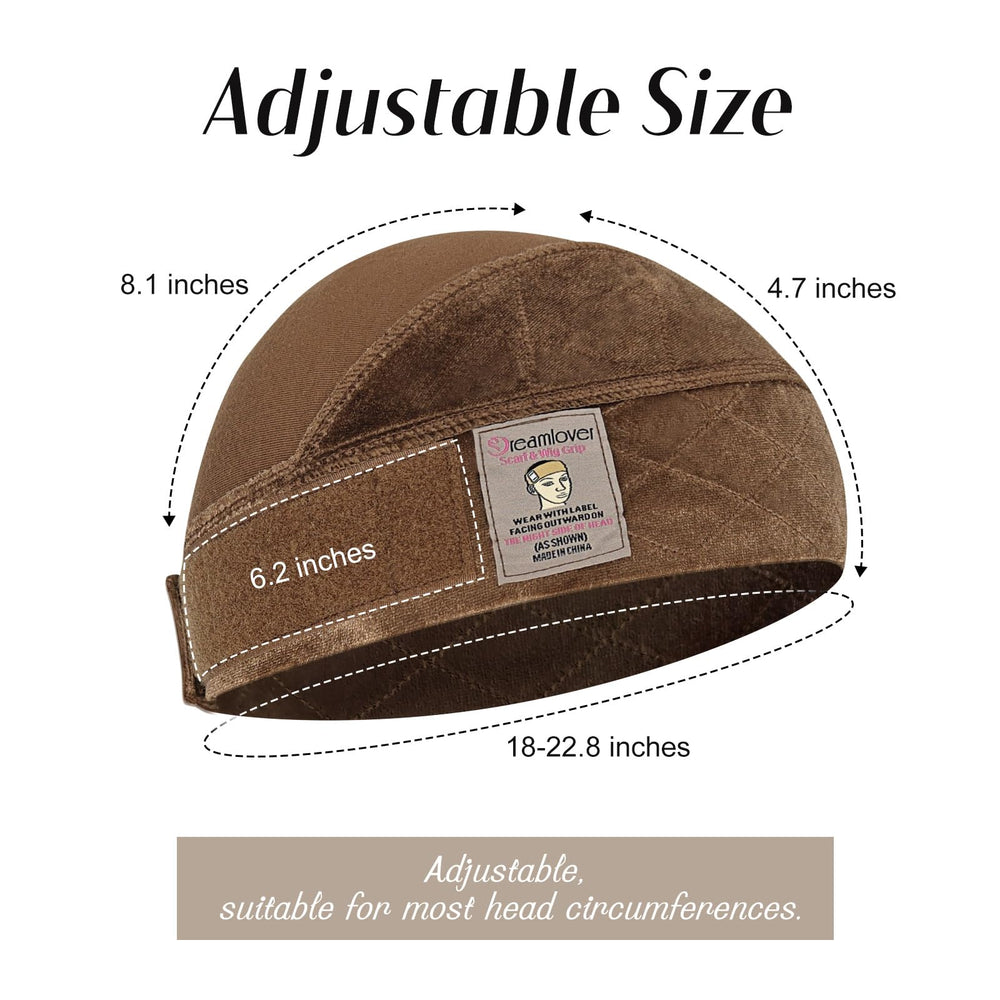 Dreamlover wide wig grip cap brown helps blend wig hairline when needed