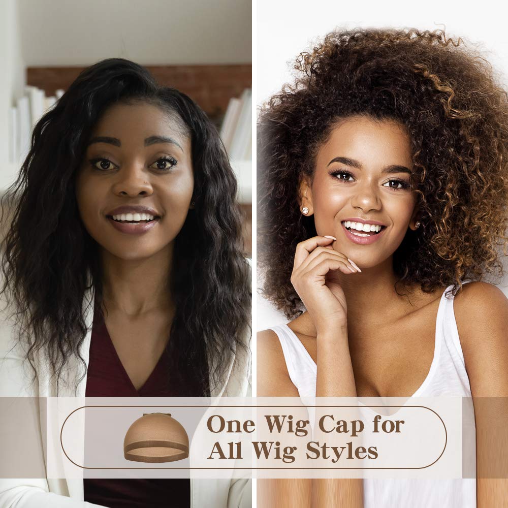 Dreamlover brown wig cap adds secure wear during activities.