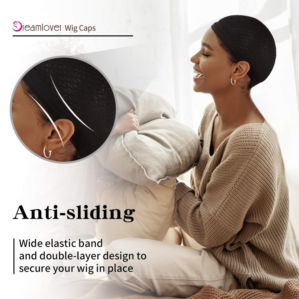 Dreamlover wig cap with elastic-fit fits many head sizes for long hair.