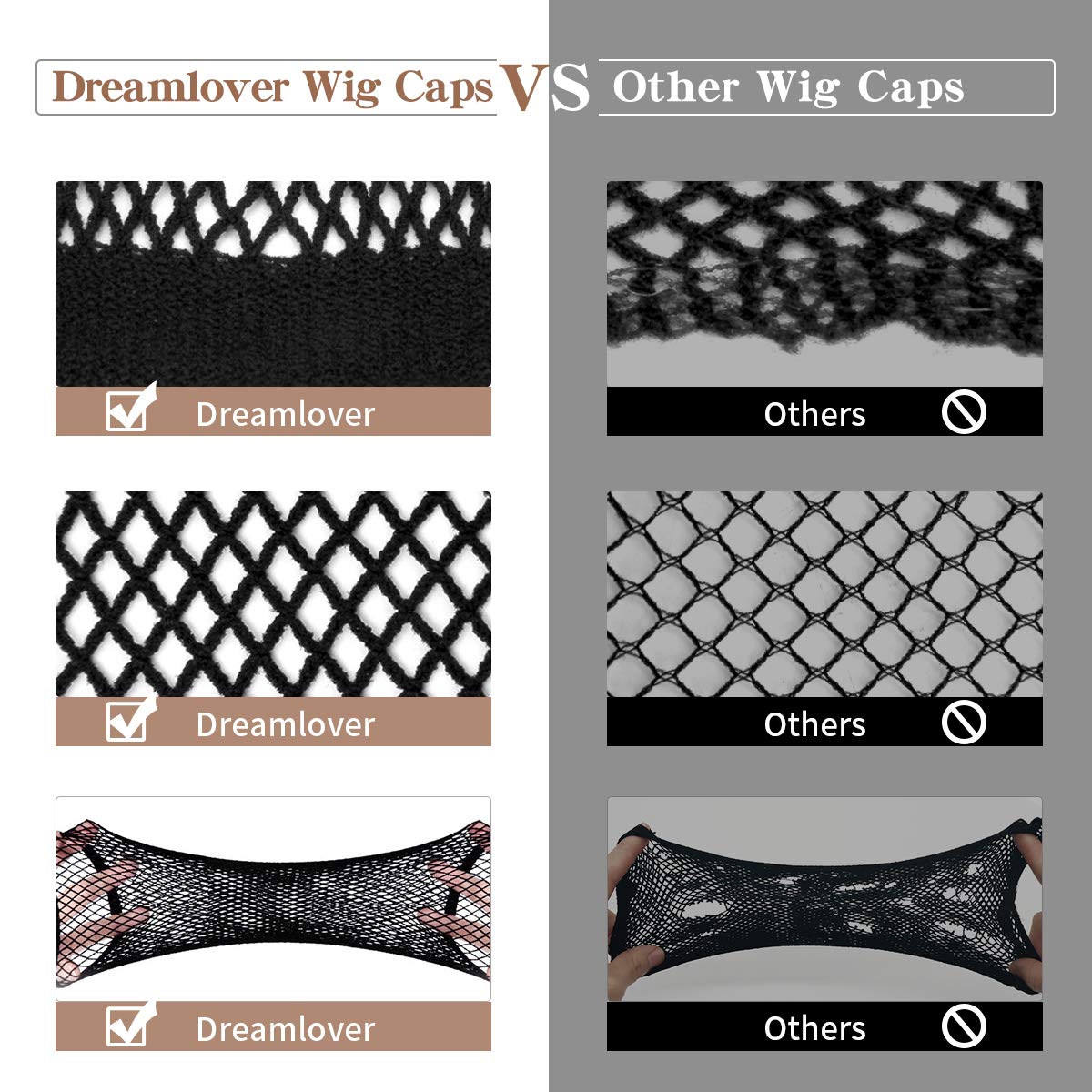 Dreamlover cap allows easy wear without braiding hair.