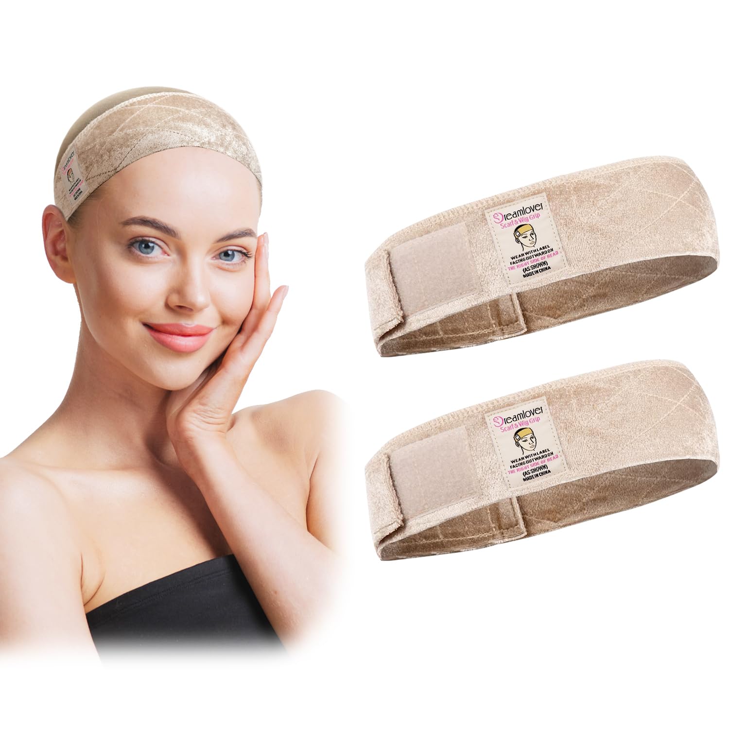 Dreamlover wig grip band front view shows secure-fit design for everyday wear