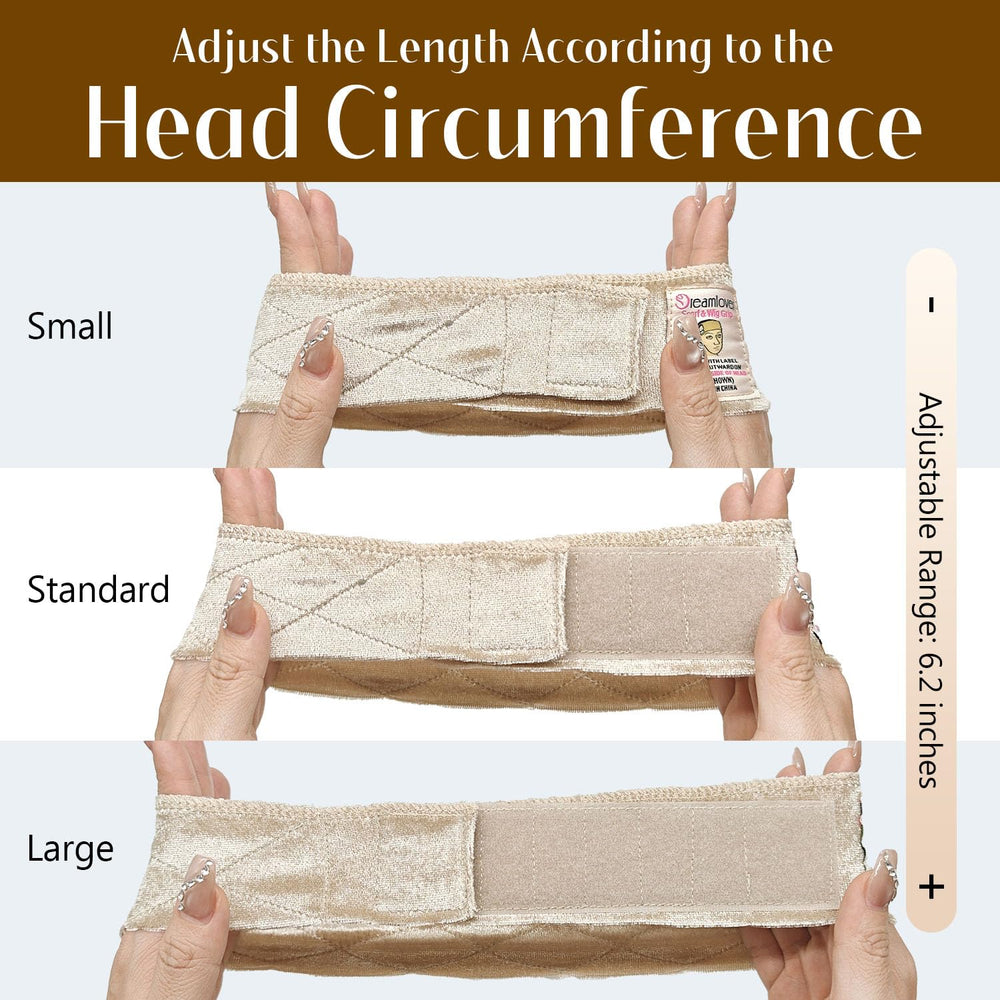 Dreamlover wig grip band logo outward orientation helps proper wear