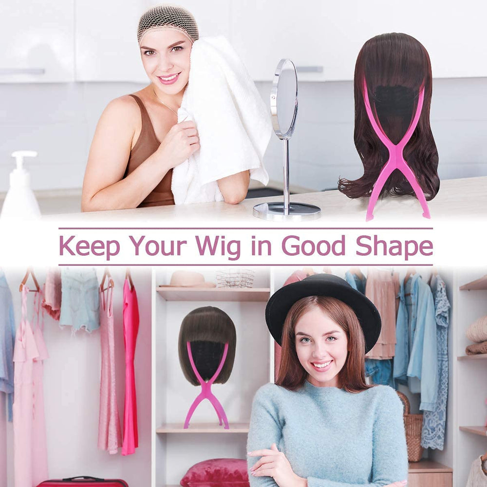 Dreamlover wig head stand dries and displays wigs, hats, or cosplay.