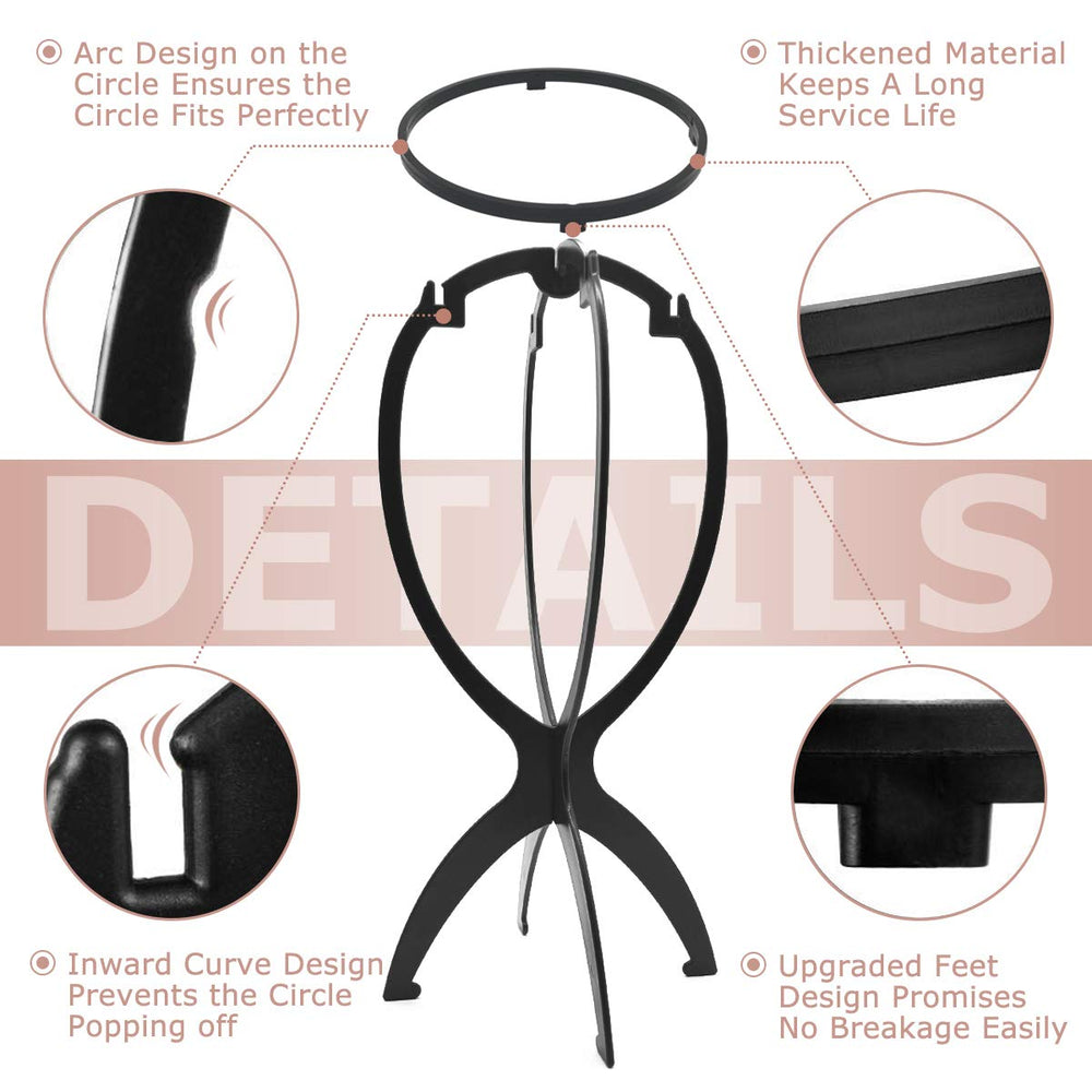 Dreamlover wig head stand in suitcase ideal for hotel or travel setups.