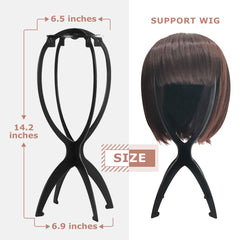 Dreamlover wig head stand under 14-inch fits compactly storing wigs.