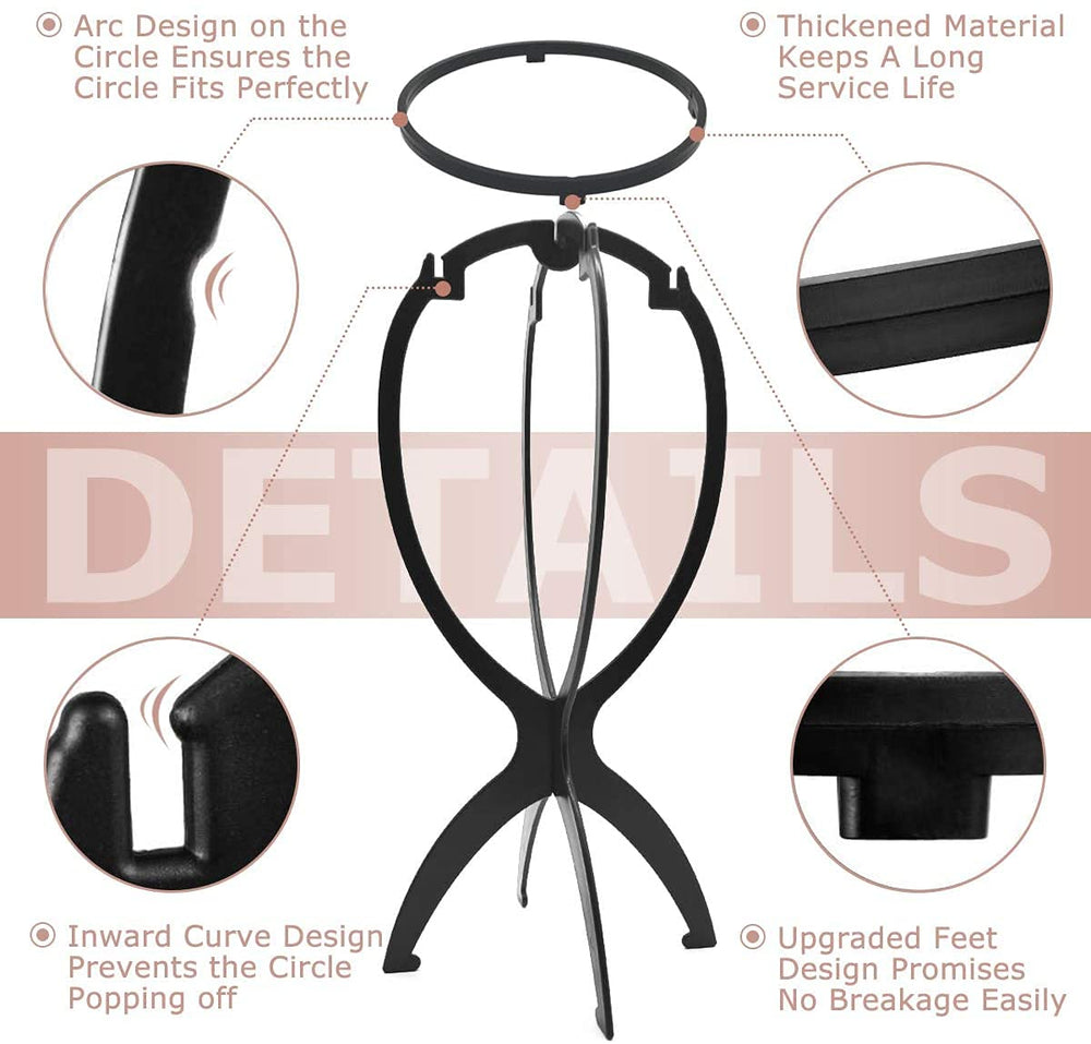 Dreamlover wig stand in black finish for a sleek display.