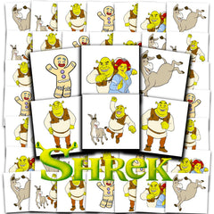 DreamWorks Shrek tattoos 72 perforated 2x2 designs for easy party favors.