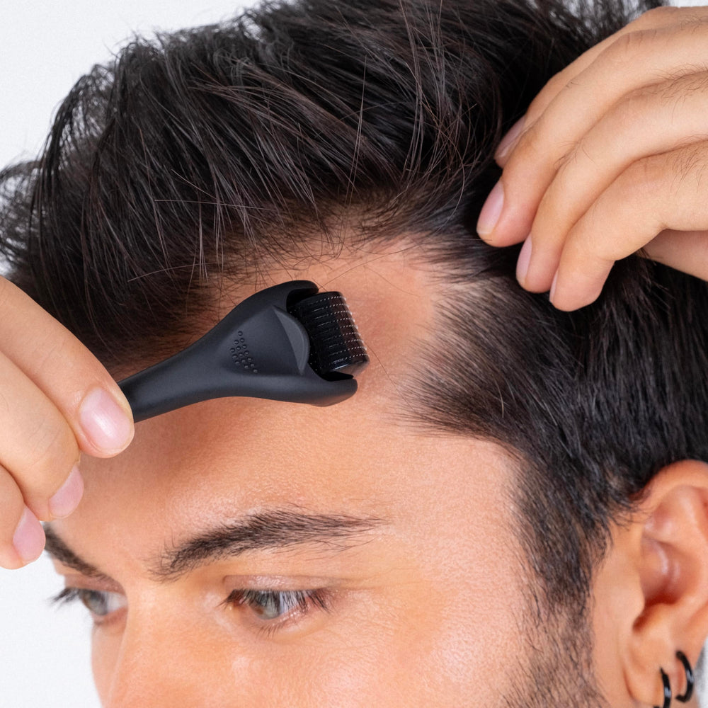 Dremenester Derma Roller in use with multi-directional passes