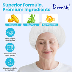 Drench Medical cap used cold for quick, waterless freshen