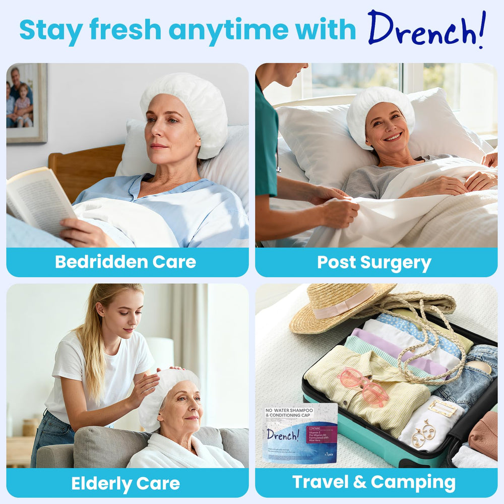 Alcohol-free formula shown on Drench Medical no-rinse cap