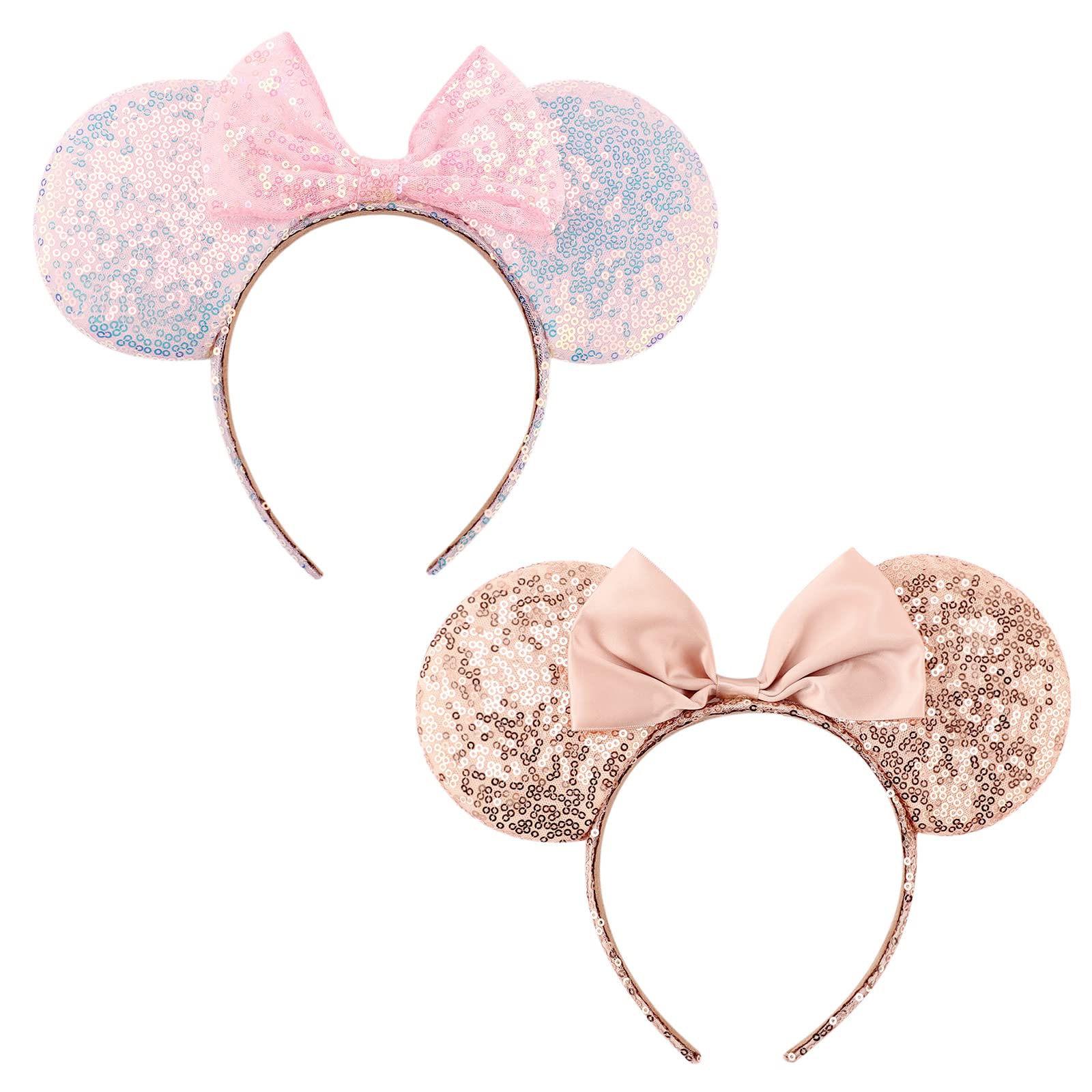 Diadema DRESHOW con orejas de ratón y brillo, ideal para fiestas y fotos.