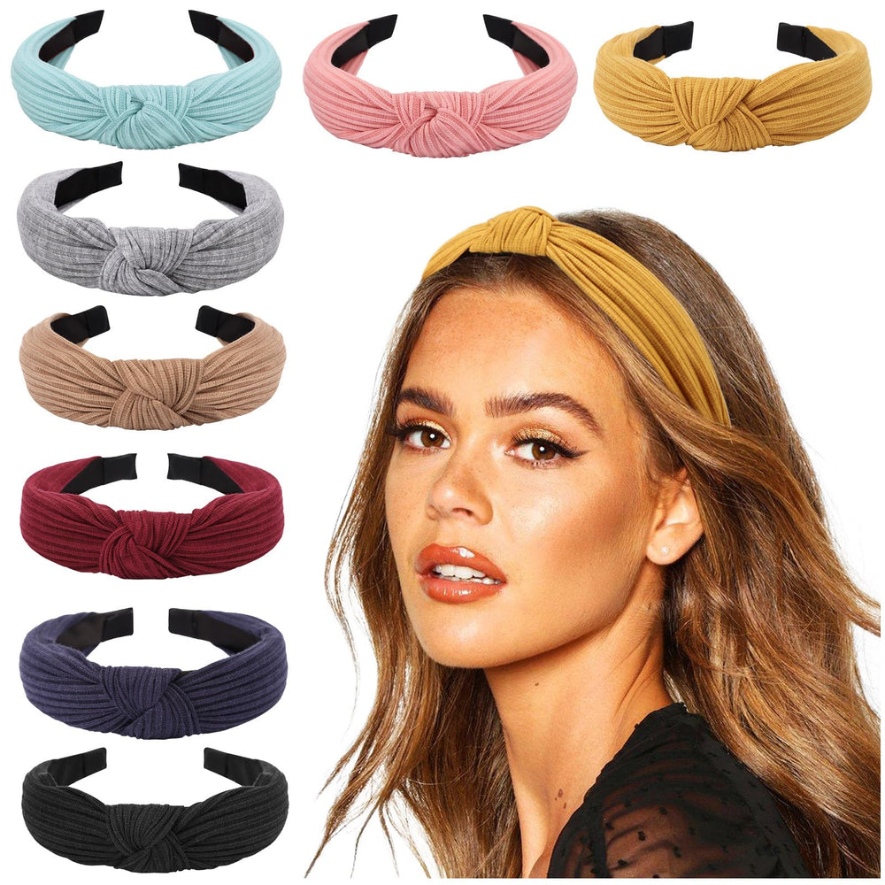 DRESHOW knotted headbands with wide turban design securely hold hair during workouts