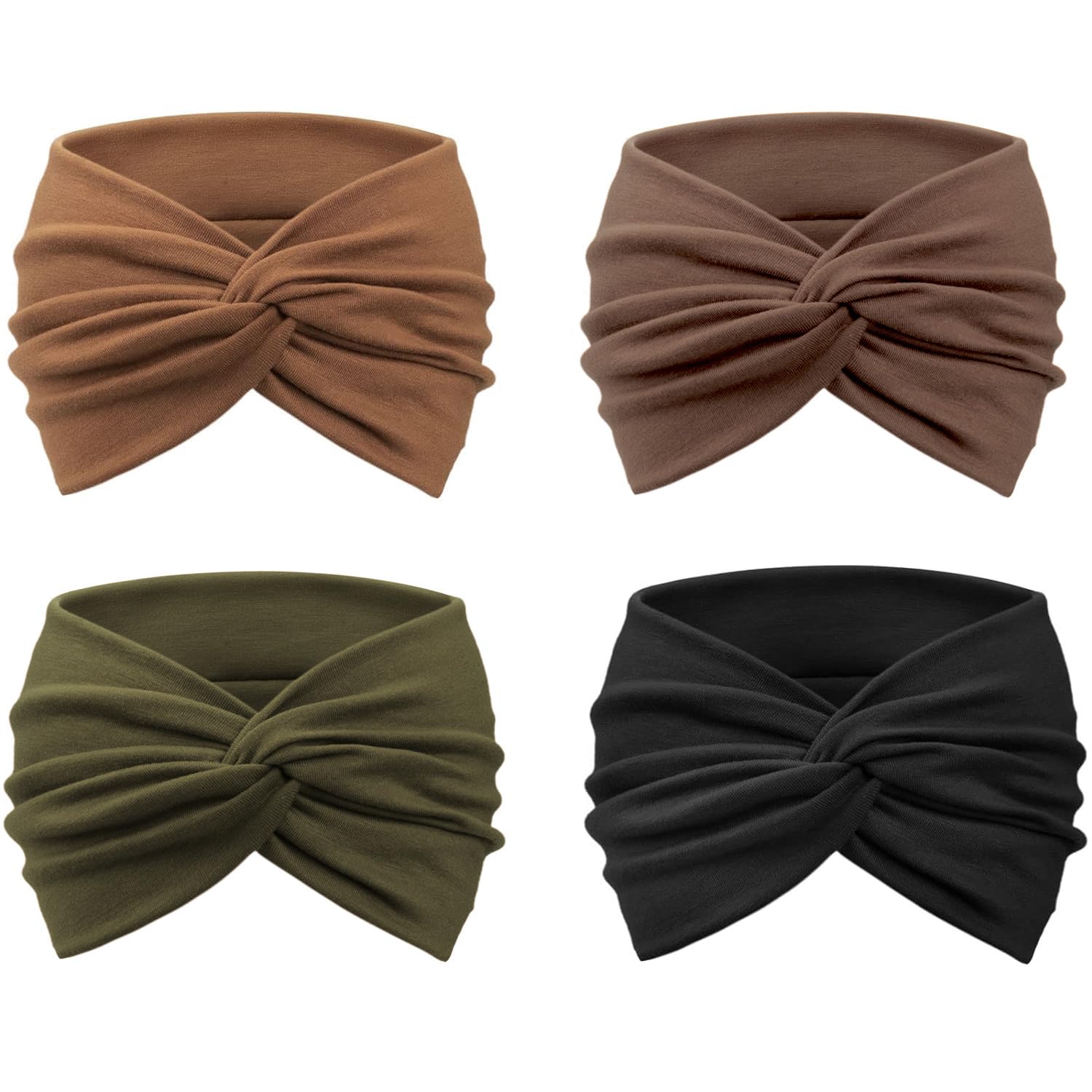 DRESHOW turbante conjunto de 4 piezas, colores variados para tus estilos.