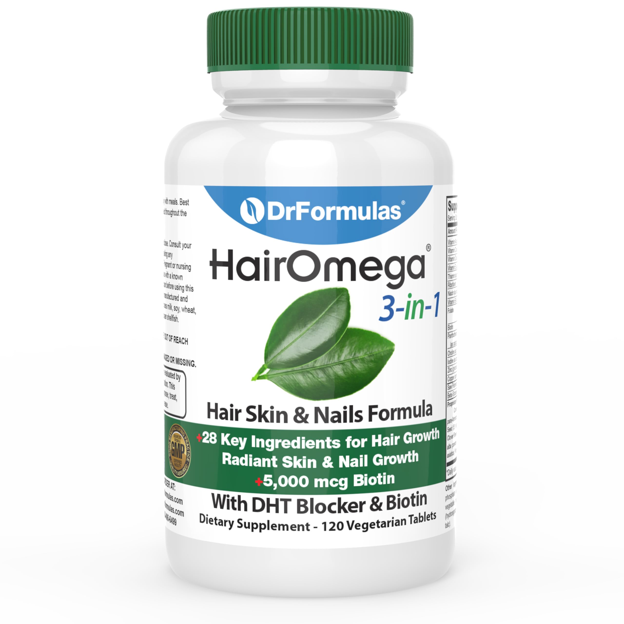DrFormulas HairOmega bottle pour for easy daily hair nourishment