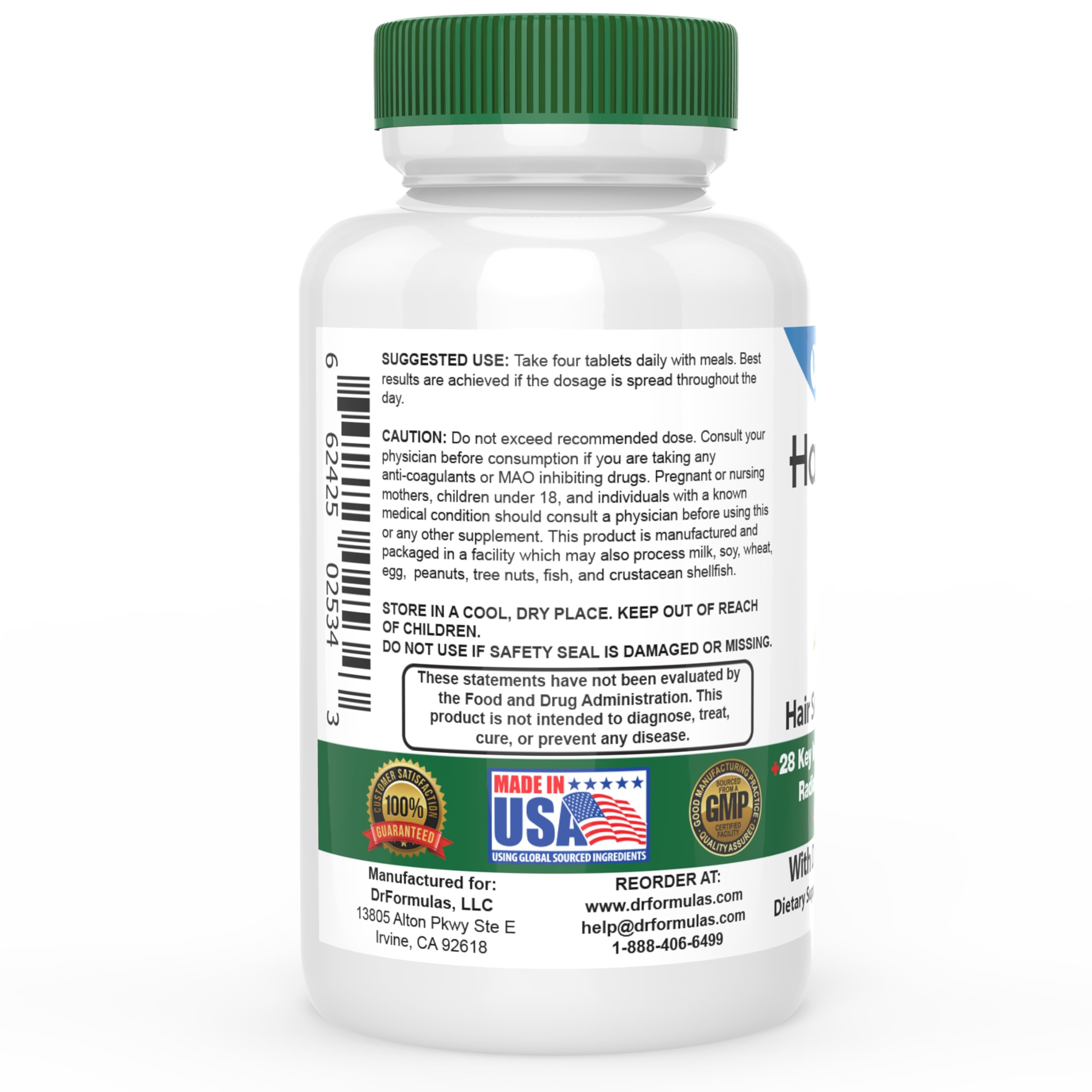 Packaging showing the HairOmega DHT blocker formula for hair vitality