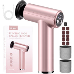 Drivox electric foot callus remover front view—compact for easy bathroom sessions.