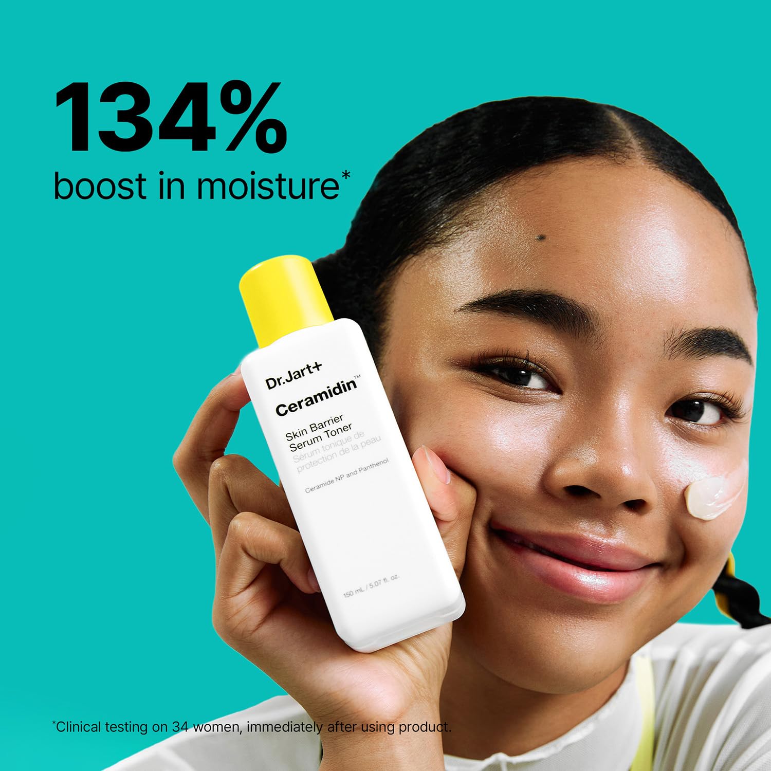 Dr.Jart+ Ceramidin milky toner texture suggests a dual serum-toner experience.