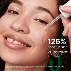 Pump dispense action demonstrates easy, clean serum application