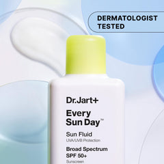 Dr.Jart+ Every Sun Day Sun Fluid applied on the face for a radiant finish