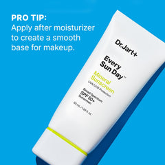 Dr.Jart+ Every Sun Day sunscreen pump demonstrates clean, mess-free daily use.