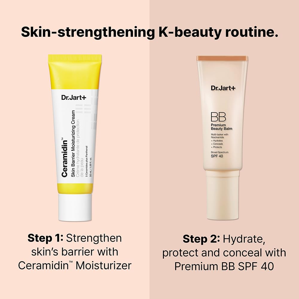 Dr.Jart+ Premium BB SPF40 on skin indicating protection and moisture