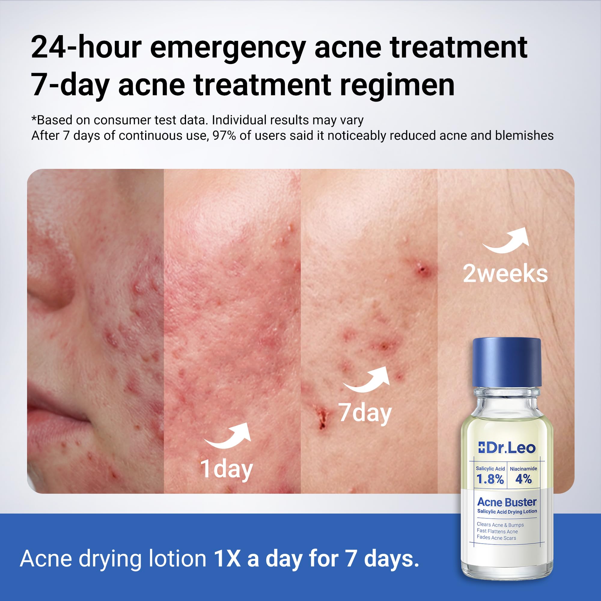 Dermatologically tested Dr.Leo logo on product packaging.