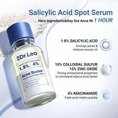 Water-based, non-sticky Dr.Leo serum texture on skin.