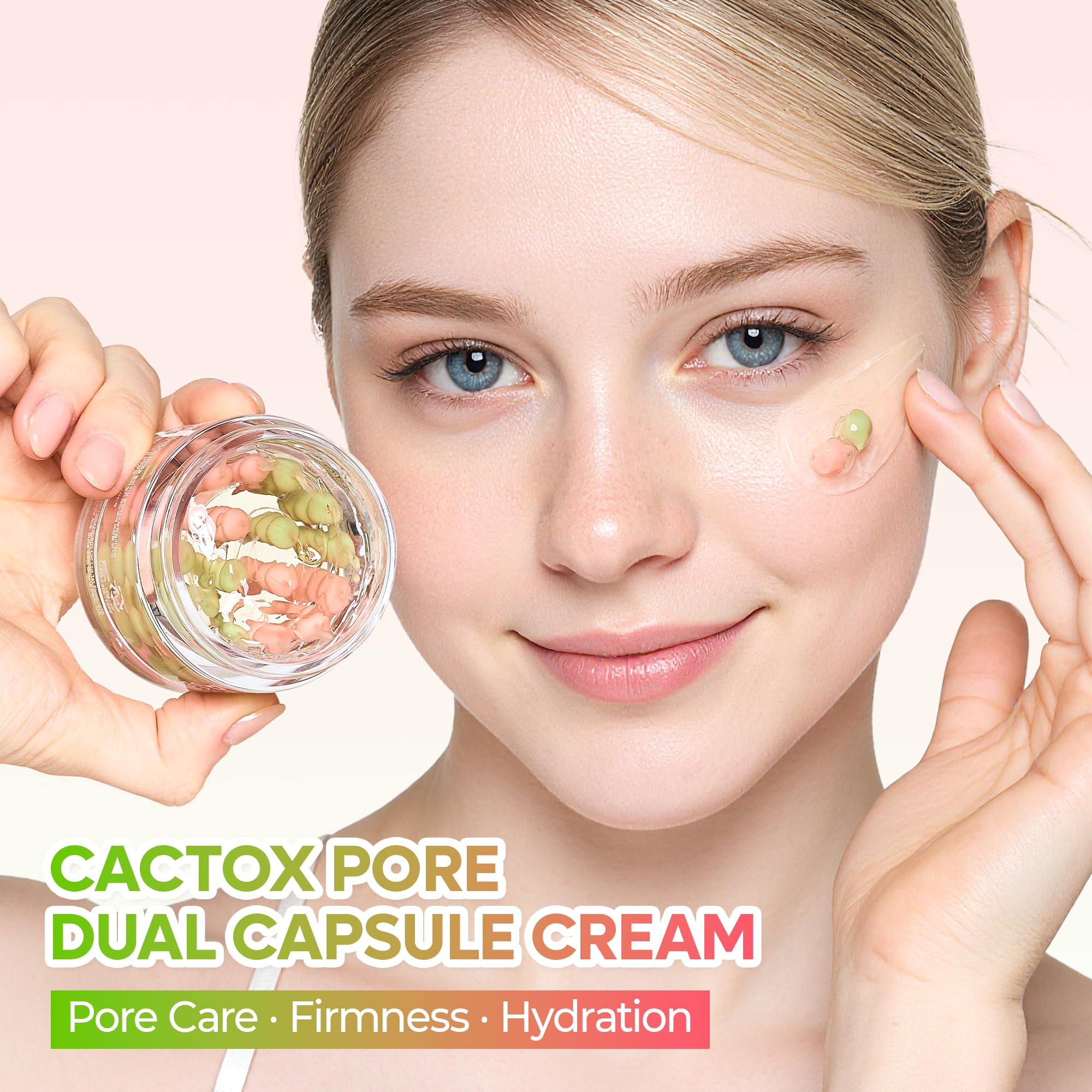 Dr.Melaxin Cactox Pore Dual Cream jar display with smooth skin promise